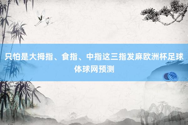 只怕是大拇指、食指、中指这三指发麻欧洲杯足球体球网预测