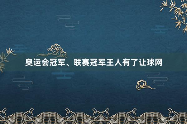 奥运会冠军、联赛冠军王人有了让球网