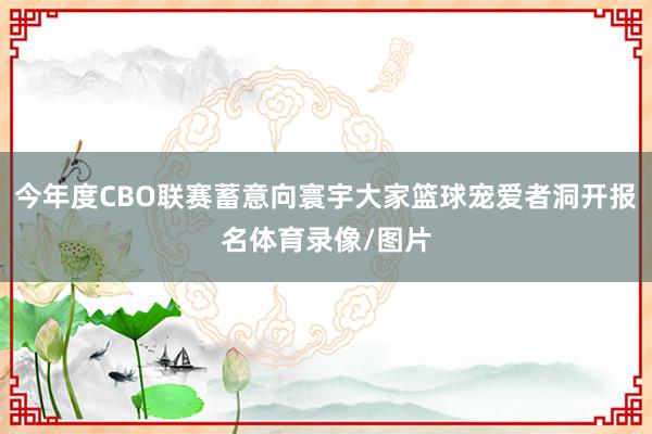 今年度CBO联赛蓄意向寰宇大家篮球宠爱者洞开报名体育录像/图片