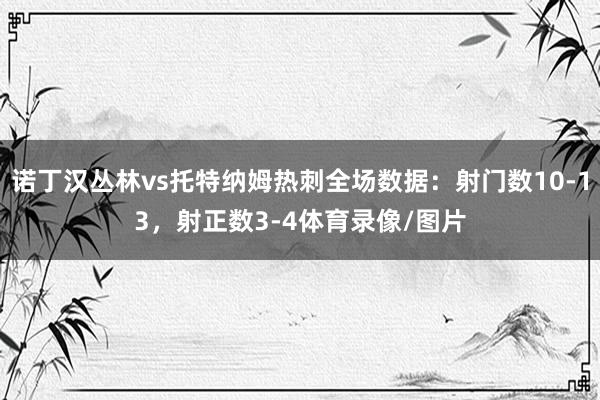 诺丁汉丛林vs托特纳姆热刺全场数据：射门数10-13，射正数3-4体育录像/图片