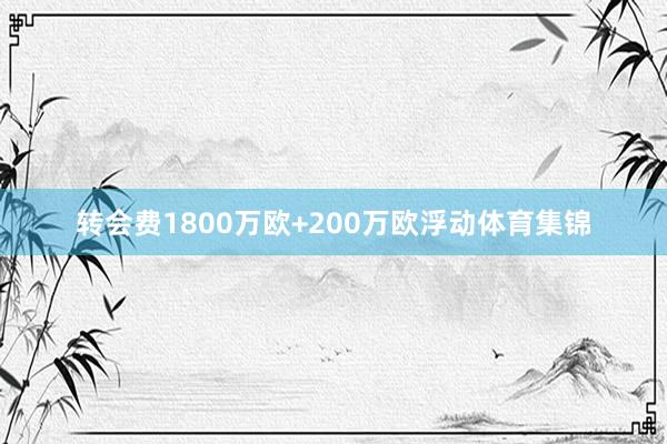 转会费1800万欧+200万欧浮动体育集锦